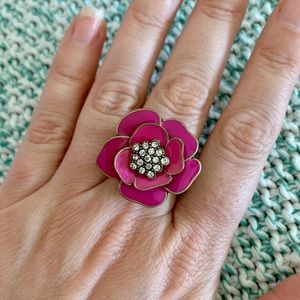 Premier Designs Pink Flower Stretch Ring